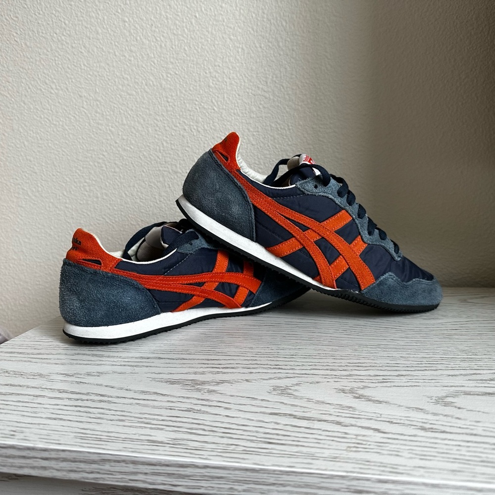 Asics Onitsuka Tiger Serrano Blue & Orange Running Shoes Men’s Size 10